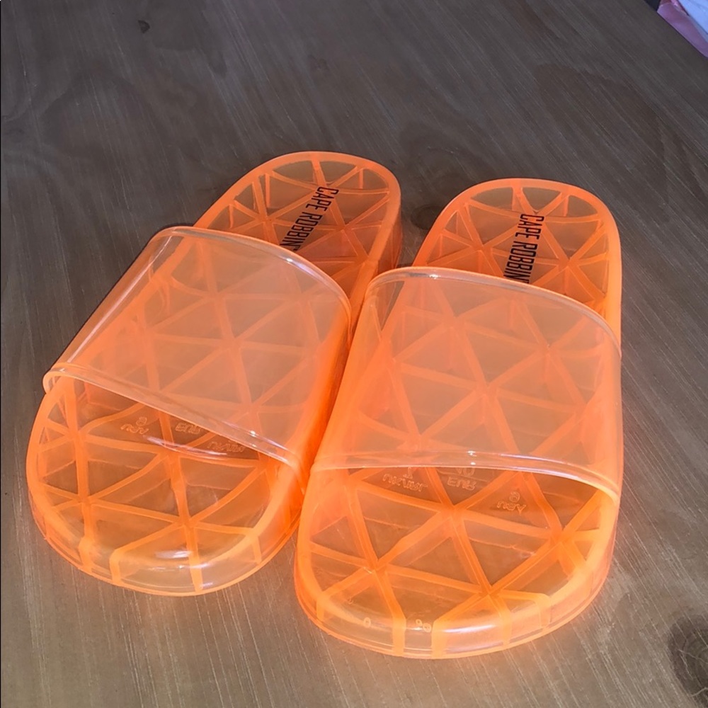 Neon orange jelly slides